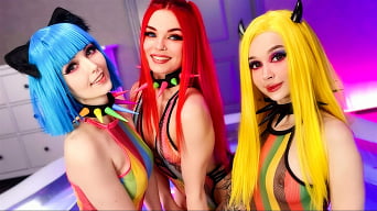 Purple Bitch in '3 Hotties Have A Pool Party With Dildos'